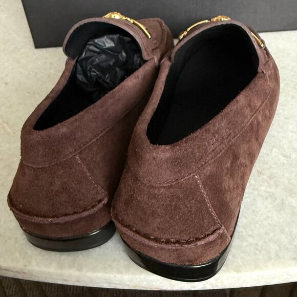 VERSACE Medusa Men's Brown Suede Driver Shoes - Picture 7 of 16